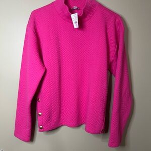 J. Crew Fuchsia Sweatshirt with Button Accents